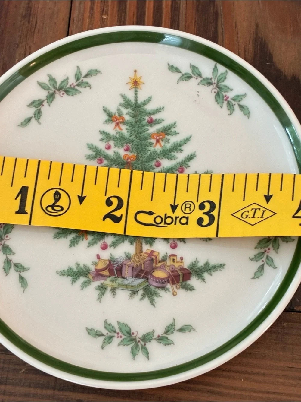 Classic Green Trim Christmas Tree Holiday Dish and Covered Trinket Bowl Set